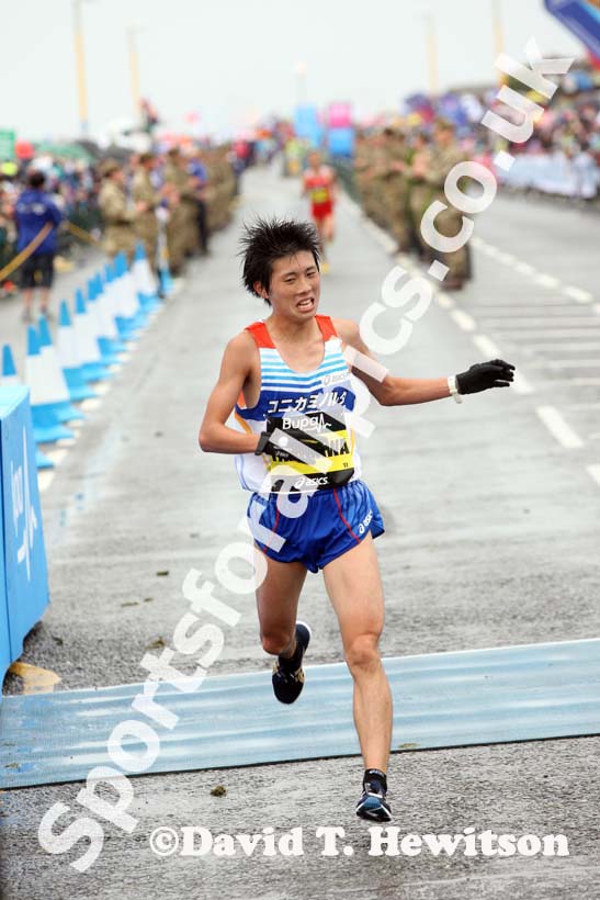 Tomohiro Tanigawa finishing the BUPA Great North Run.